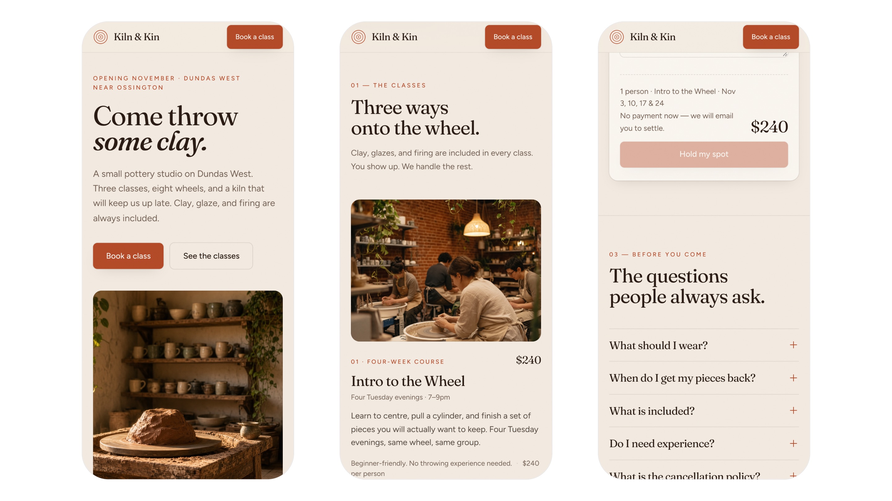 Grok’s phone screens. No menu in the header, the first card’s note wrapping, and the date split across two lines in the booking summary.